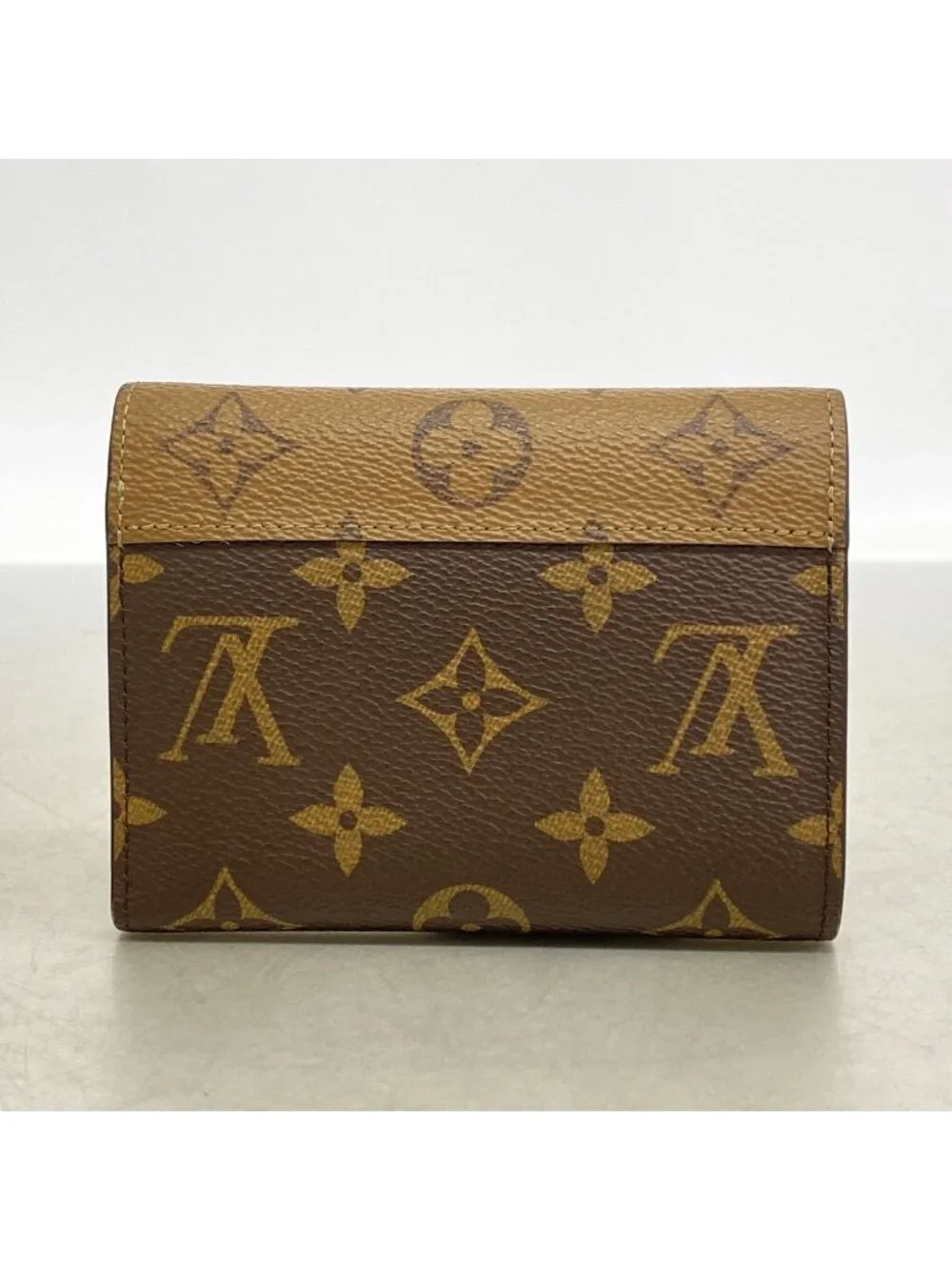 Louis Vuitton Trifold Wallet Monogram Reverse Portefeuille Victorine Brown